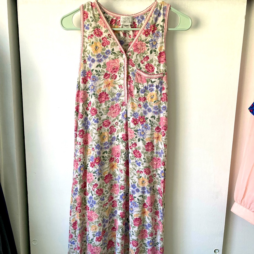 Vintage Earth Angels Floral Print Sleep-dress